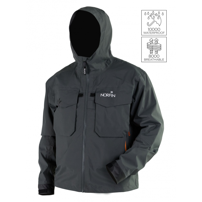 Куртка забродная NORFIN PILOT GRAY 02 р.M 527502-M